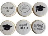 One Half Dozen Printed Graduation Cookies (Shippable)