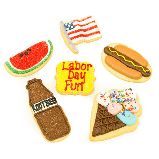 A Dozen Decorated Labor Day Cookies