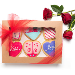 A Dozen Decorated Conversation Heart Cookies