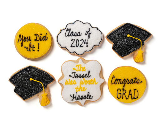 A Dozen Decorated Graduation Cookies