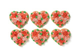 A Dozen Coral Rosette Heart Cookies
