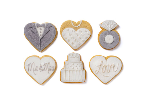 A Dozen Decorated Wedding Cookies