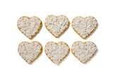 A Dozen White Rosette Heart Cookies