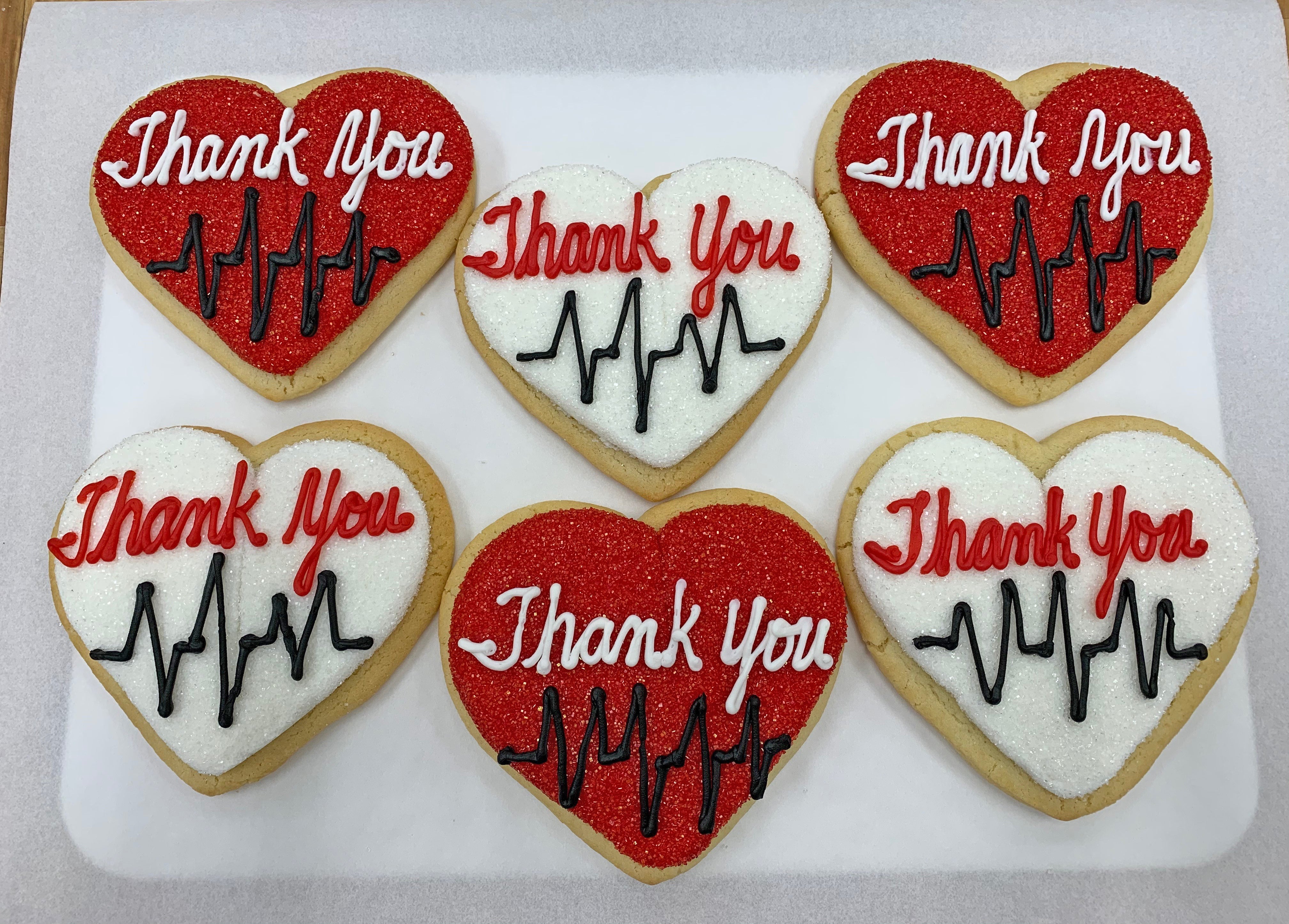 A Dozen Decorated "Thank You" Cookies