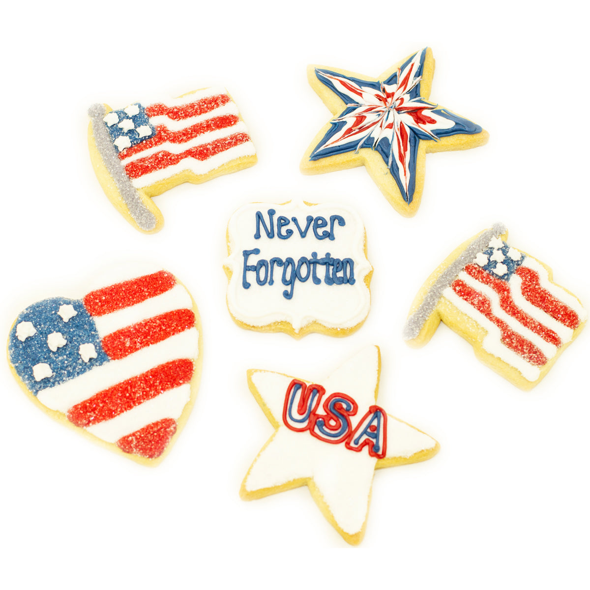 A Dozen Decorated Memorial Day Cookies