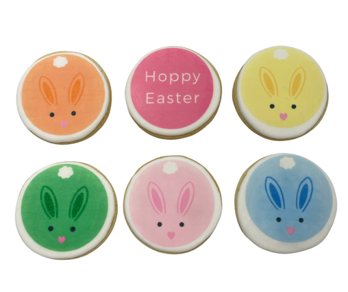 Half Dozen Easter Bunny Printed Cookies (Shippable)