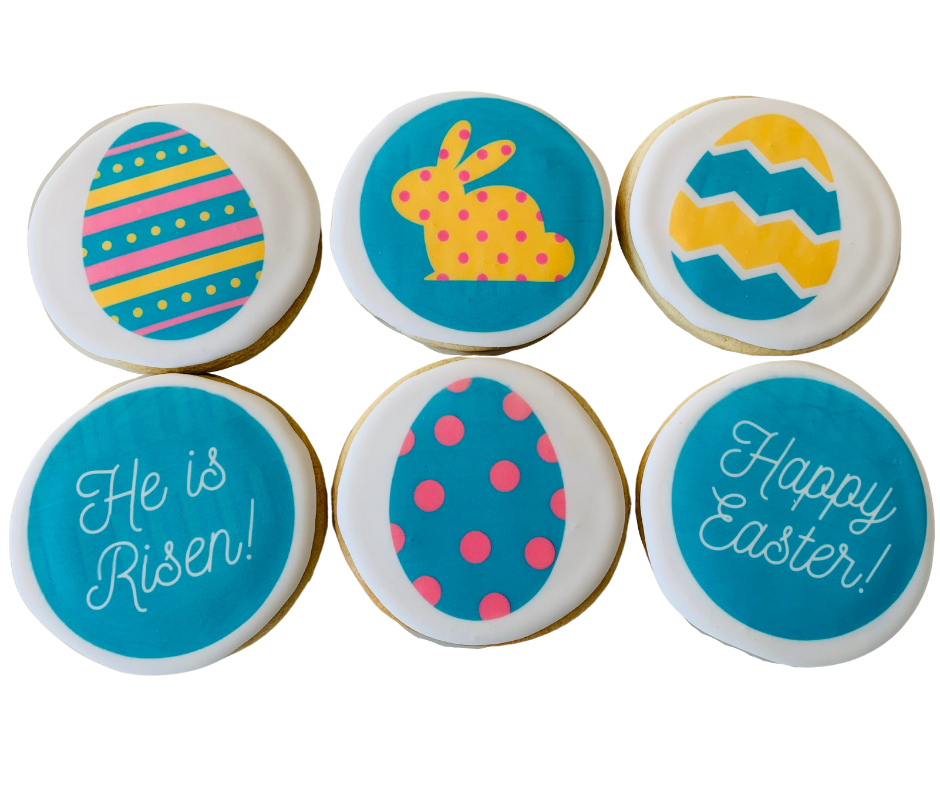 Half Dozen Easter Printed Cookies (Shippable)