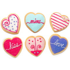 A Dozen Decorated Conversation Heart Cookies