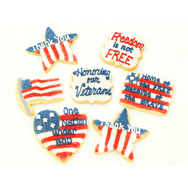 A Dozen Decorated Veteran's Day Cookies Barbee Cookies